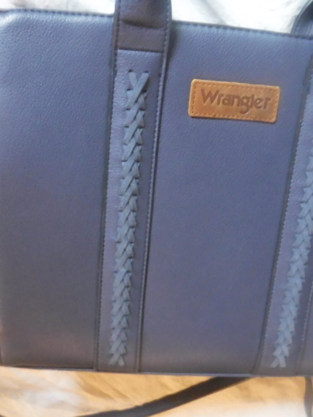 Wrangler Womens Shoulder tote Faux Leather Purse Blue Pre Owned - Picture 7 of 15